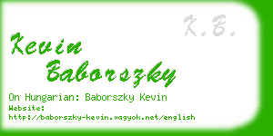 kevin baborszky business card